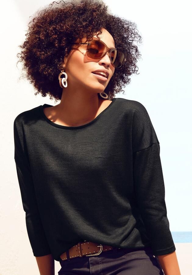 Lascana Shirt met 3 4-mouwen Van fijne brei van onderhoudsvriendelijke kwaliteit met viscose - Foto 5