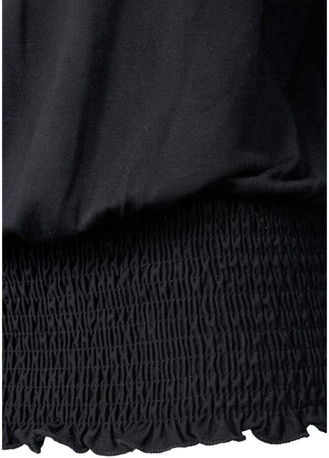 Lascana Shirt met carmenhals met 3 4-mouwen blouseshirt met striklint en elastische tailleband - Foto 3