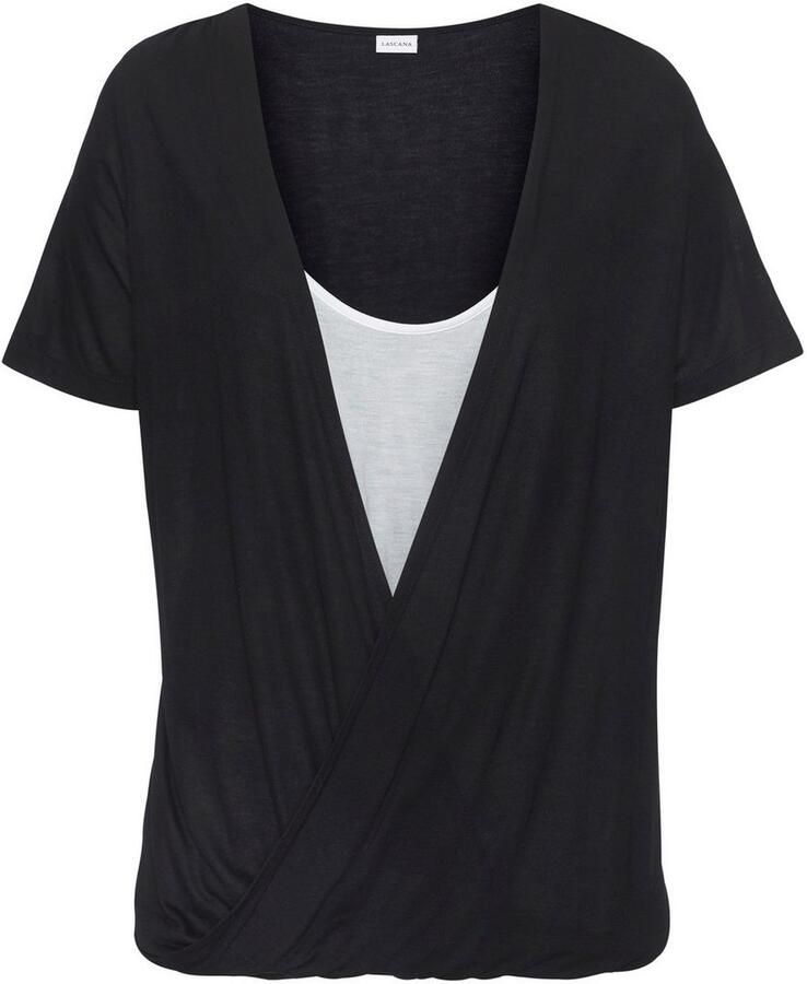 Lascana Shirt met korte mouwen in dubbellaagse look