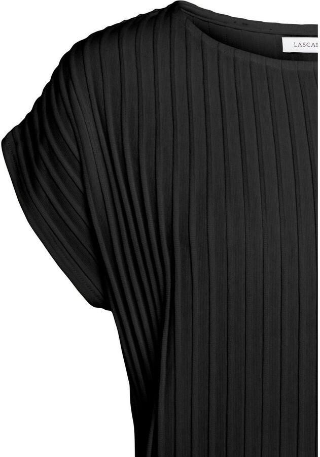 Lascana Shirt met korte mouwen met biesstructuur kreukvrij t-shirt van moderne structuurstof - Foto 3