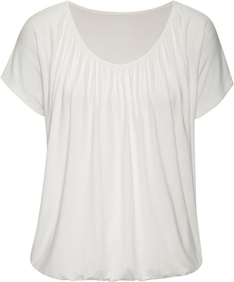 Lascana Shirt met korte mouwen met elastiek in de band (1-delig) - Foto 6