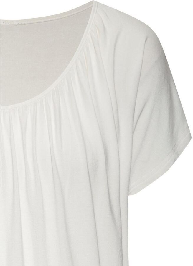 Lascana Shirt met korte mouwen met elastiek in de band (1-delig)