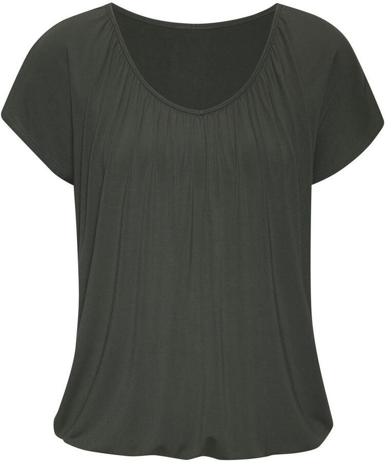 Lascana Shirt met korte mouwen met elastiek in de band (set 2-delig)