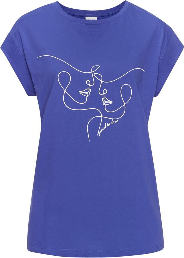 Lascana Shirt met korte mouwen met frontprint t-shirt van katoen printshirt basic - Foto 3