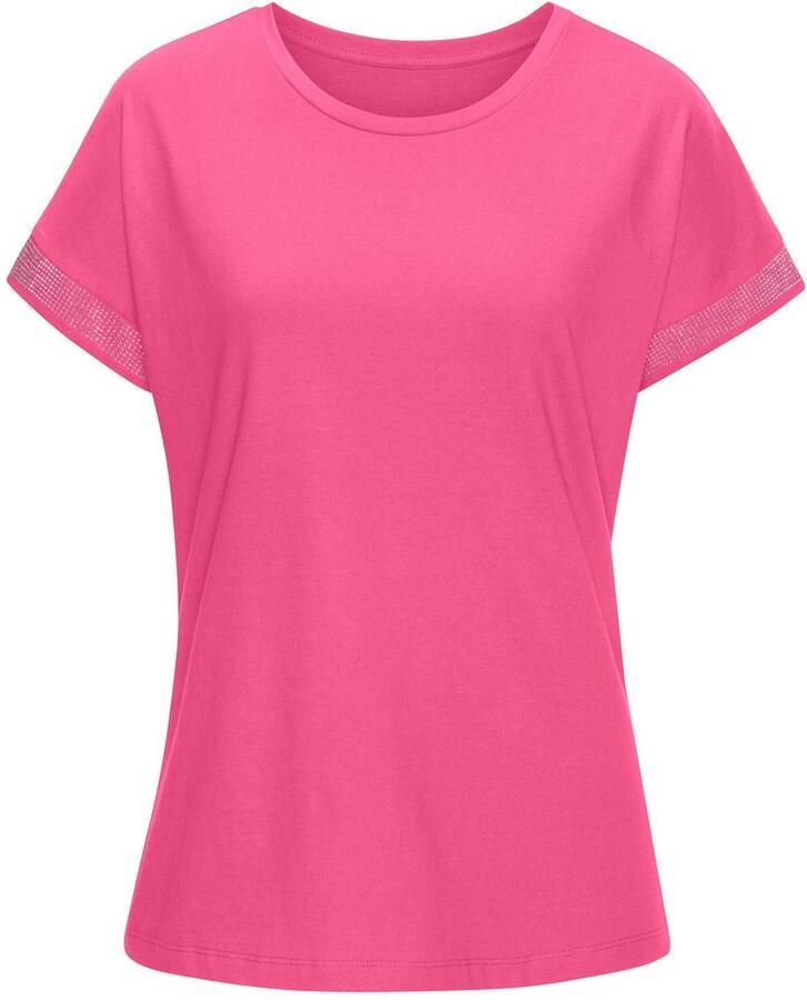 Lascana Shirt met korte mouwen Met glinsterend strass-ontwerp op de arm