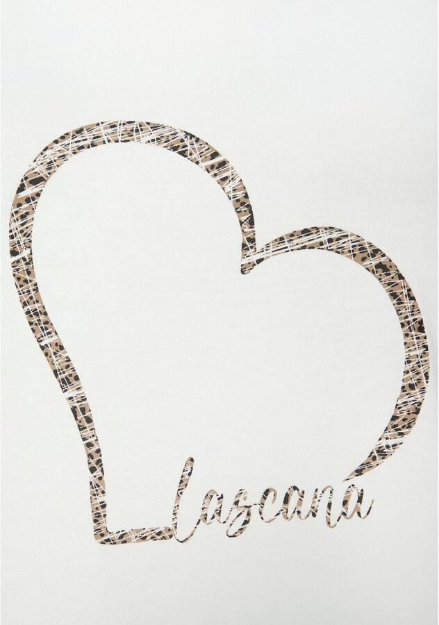 Lascana Shirt met korte mouwen Met hartprint van zachte viscose-stretch (1-delig) - Foto 2