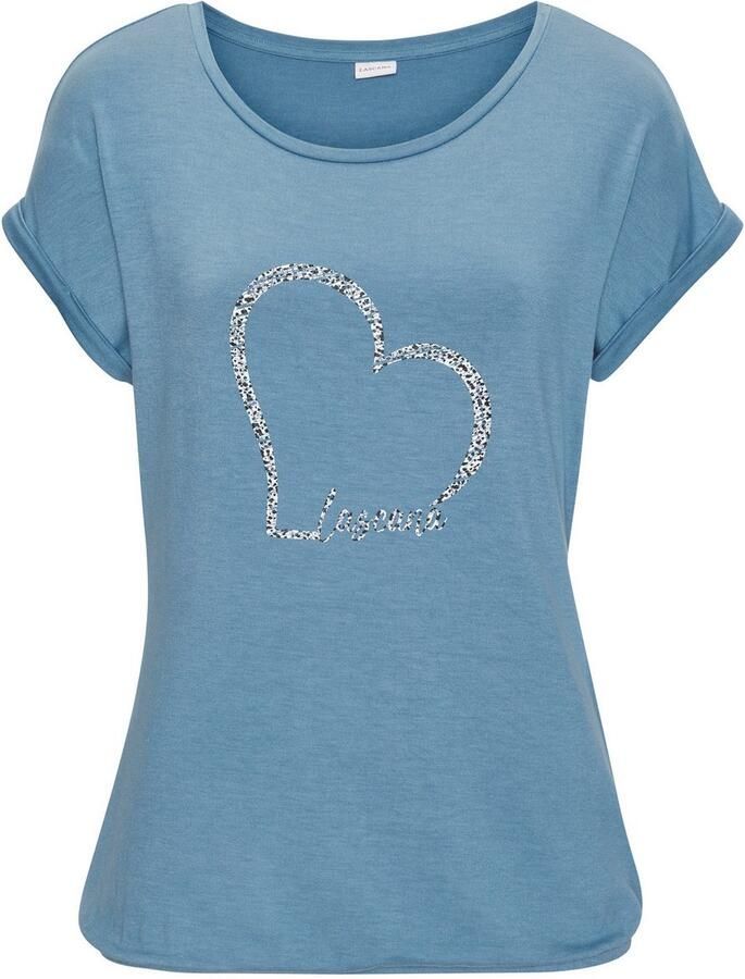 Lascana Shirt met korte mouwen Met hartprint van zachte viscose-stretch (1-delig) - Foto 2