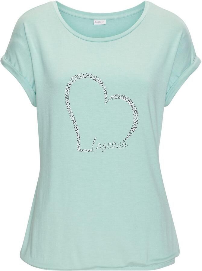 Lascana Shirt met korte mouwen Met hartprint van zachte viscose-stretch (1-delig) - Foto 5