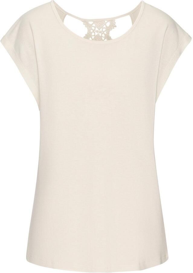 Lascana Shirt met korte mouwen met kantdetail op de rug comfortabel t-shirt van jersey - Foto 7