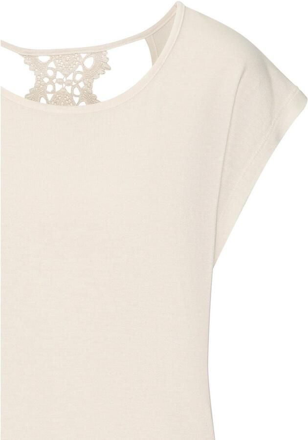 Lascana Shirt met korte mouwen met kantdetail op de rug comfortabel t-shirt van jersey - Foto 5