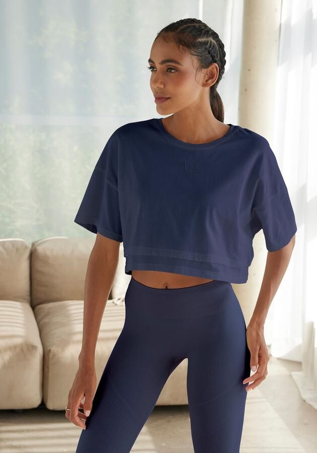 Lascana Shirt met korte mouwen met kastige snit en lagen-look - Foto 4