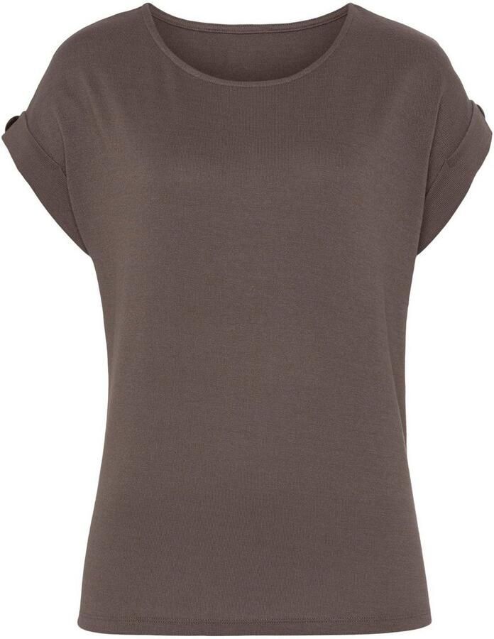 Lascana Shirt met korte mouwen Met knoopdetail aan de mouwafsluiting (set 1-delig)