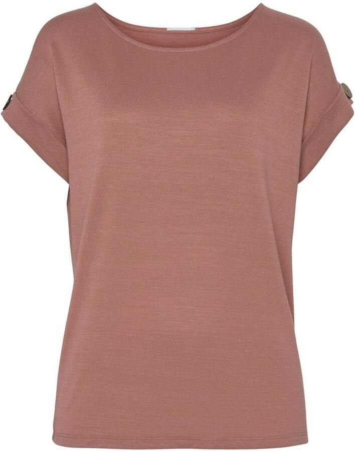 Lascana Shirt met korte mouwen Met knoopdetail aan de mouwafsluiting (set 1-delig)