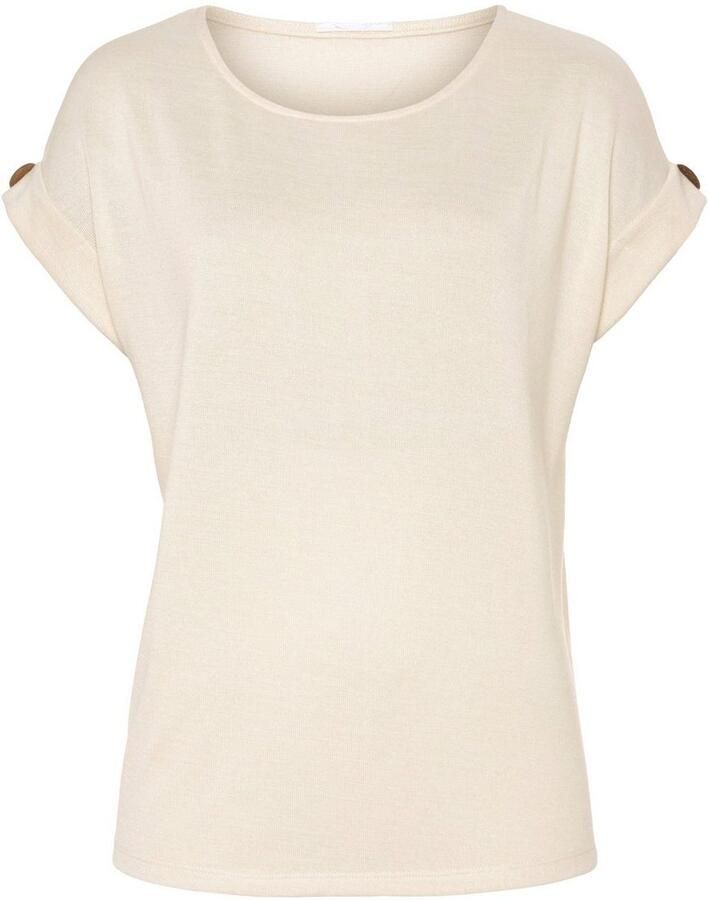 Lascana Shirt met korte mouwen Met knoopdetail aan de mouwafsluiting (set 1-delig)