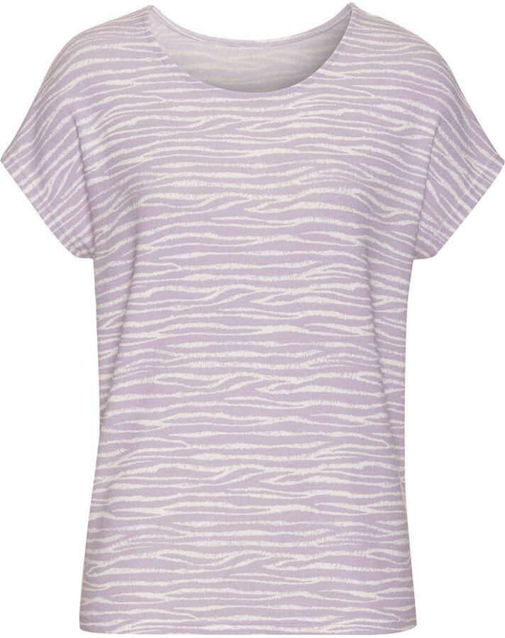 Lascana Shirt met korte mouwen Met modieus zebra-patroon