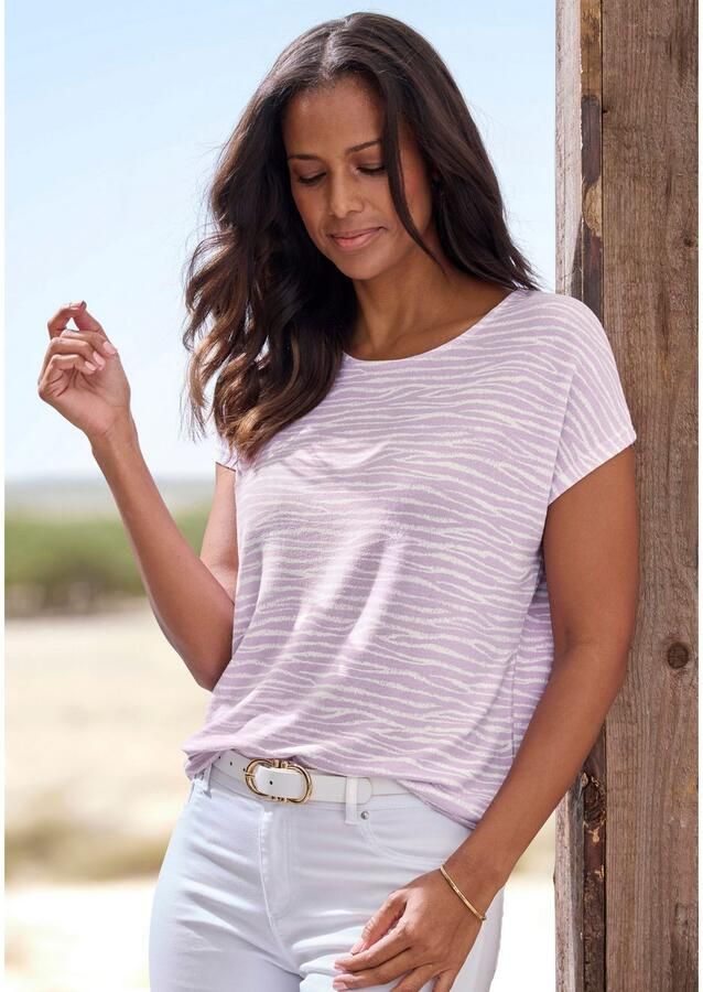 Lascana Shirt met korte mouwen Met modieus zebra-patroon - Foto 3