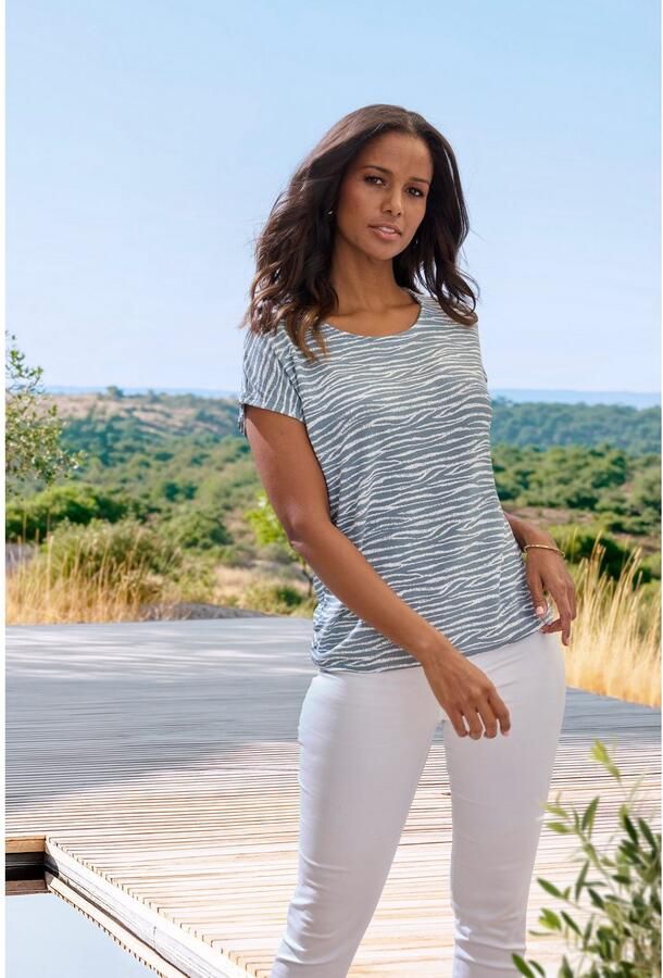 Lascana Shirt met korte mouwen Met modieus zebra-patroon - Foto 3