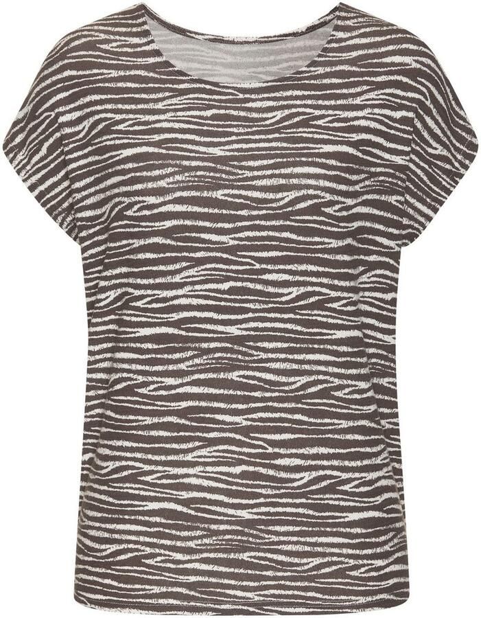 Lascana Shirt met korte mouwen Met modieus zebra-patroon