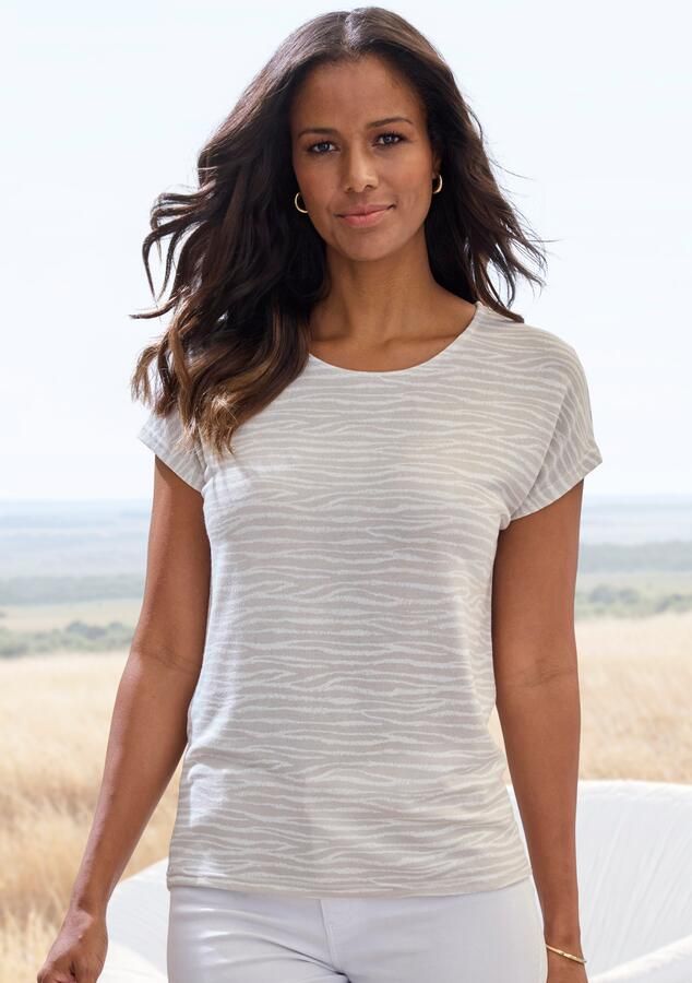 Lascana Shirt met korte mouwen Met modieus zebra-patroon - Foto 4