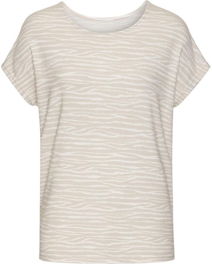 Lascana Shirt met korte mouwen Met modieus zebra-patroon