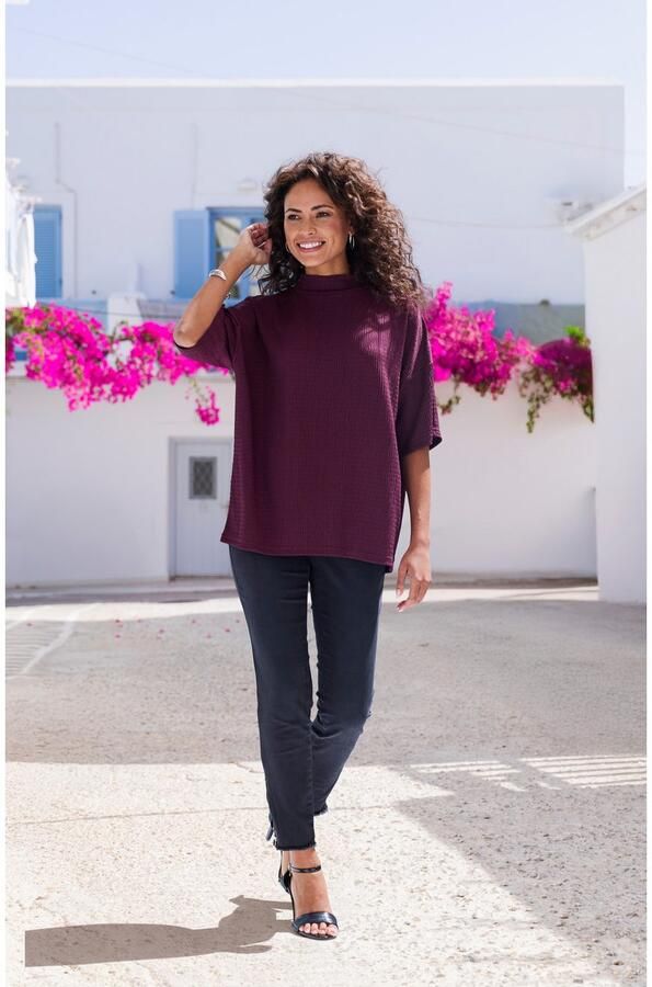 Lascana Shirt met korte mouwen Met opstaande kraag van kreukvrije crêpe-kwaliteit - Foto 2