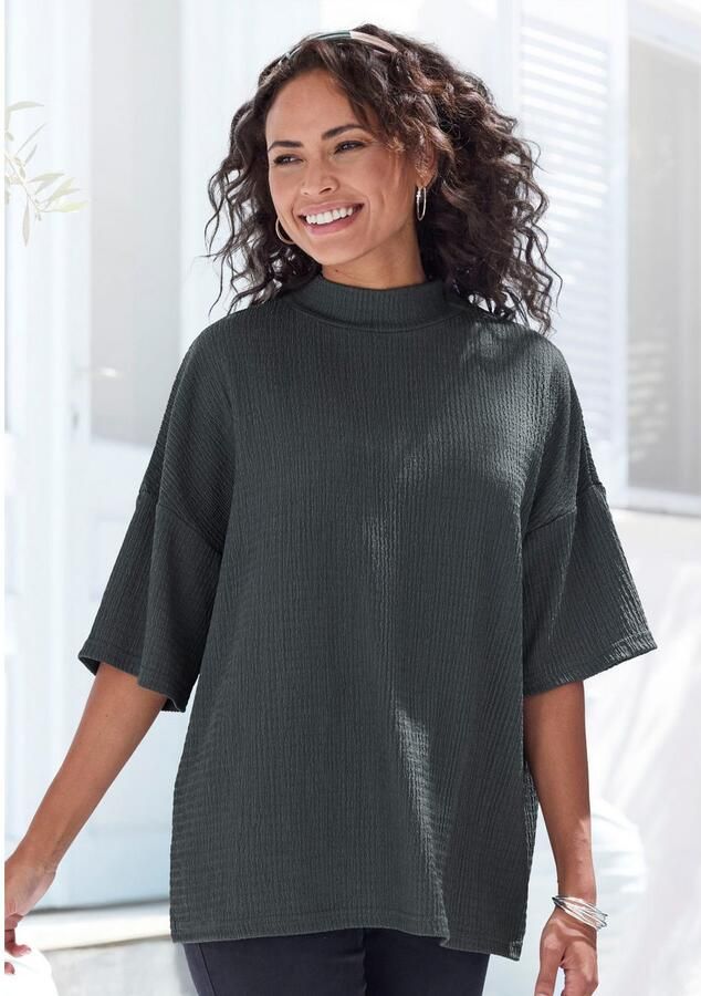 Lascana Shirt met korte mouwen Met opstaande kraag van kreukvrije crêpe-kwaliteit (Set van 2) - Foto 3