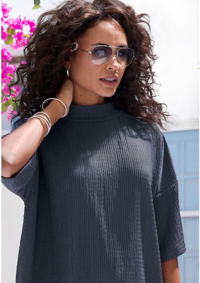 Lascana Shirt met korte mouwen Met opstaande kraag van kreukvrije crêpe-kwaliteit (Set van 2) - Foto 3