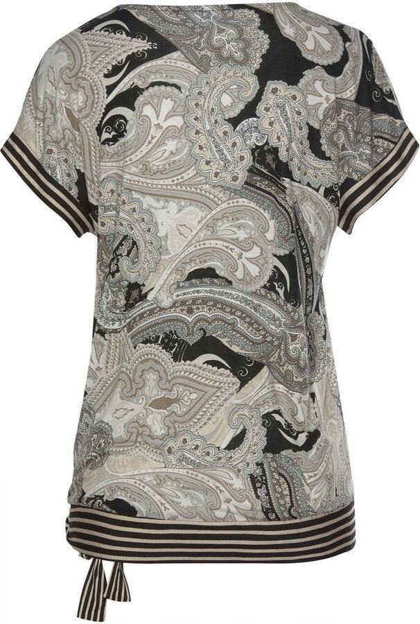 Lascana Shirt met korte mouwen met paisley print en strikdetail v-hals blouseshirt - Foto 7