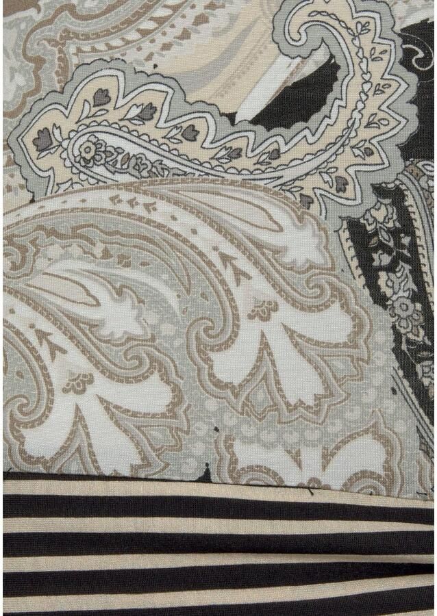 Lascana Shirt met korte mouwen met paisley print en strikdetail v-hals blouseshirt