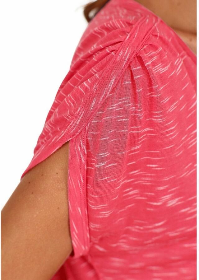 Lascana Shirt met korte mouwen Met schouderrimpeling van zachte viscosekwaliteit