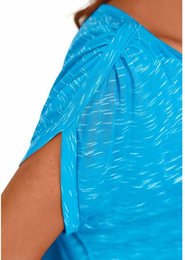 Lascana Shirt met korte mouwen Met schouderrimpeling van zachte viscosekwaliteit (Set van 2) - Foto 2