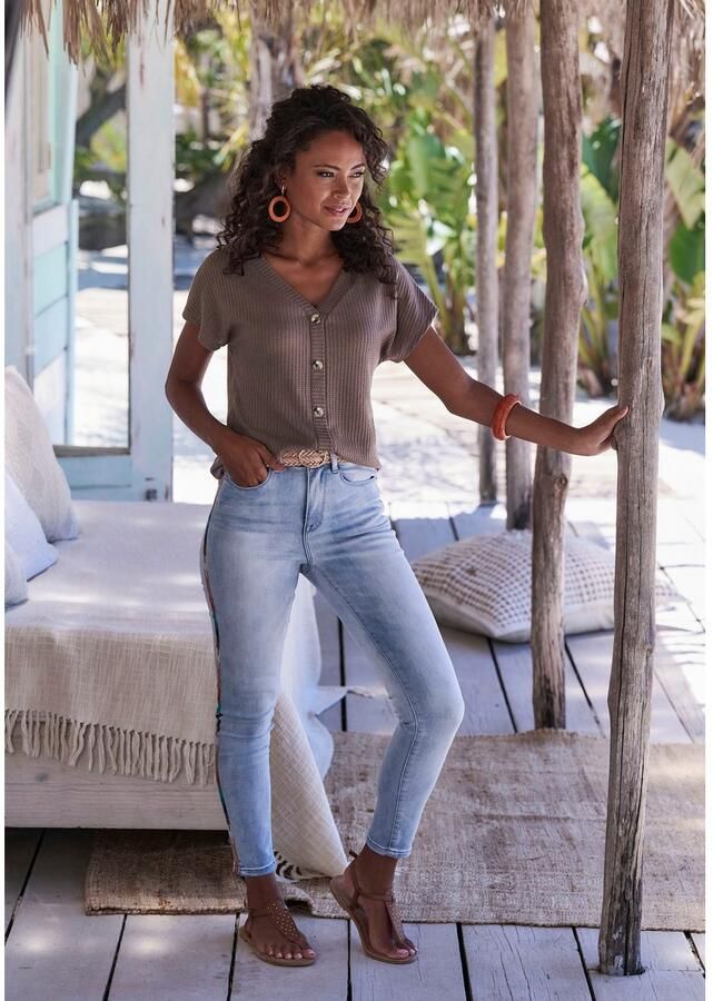 Lascana Shirt met korte mouwen Met sierknoopsluiting van zachte piquékwaliteit (1-delig) - Foto 2