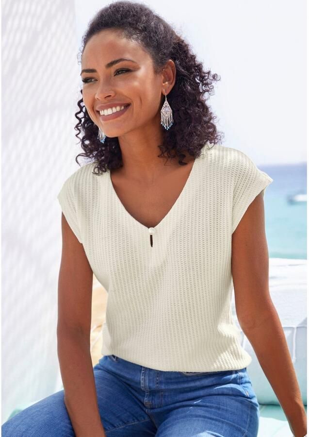 Lascana Shirt met korte mouwen Met sierkraaltje van zachte piquékwaliteit (2-delig Set van 2) - Foto 6