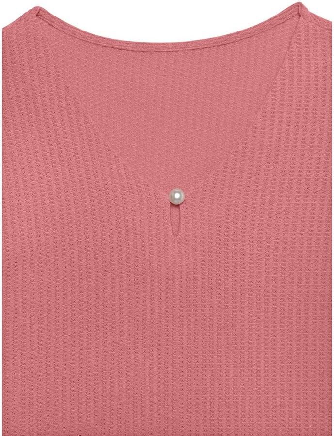 Lascana Shirt met korte mouwen Met sierkraaltje van zachte piquékwaliteit (2-delig Set van 2)