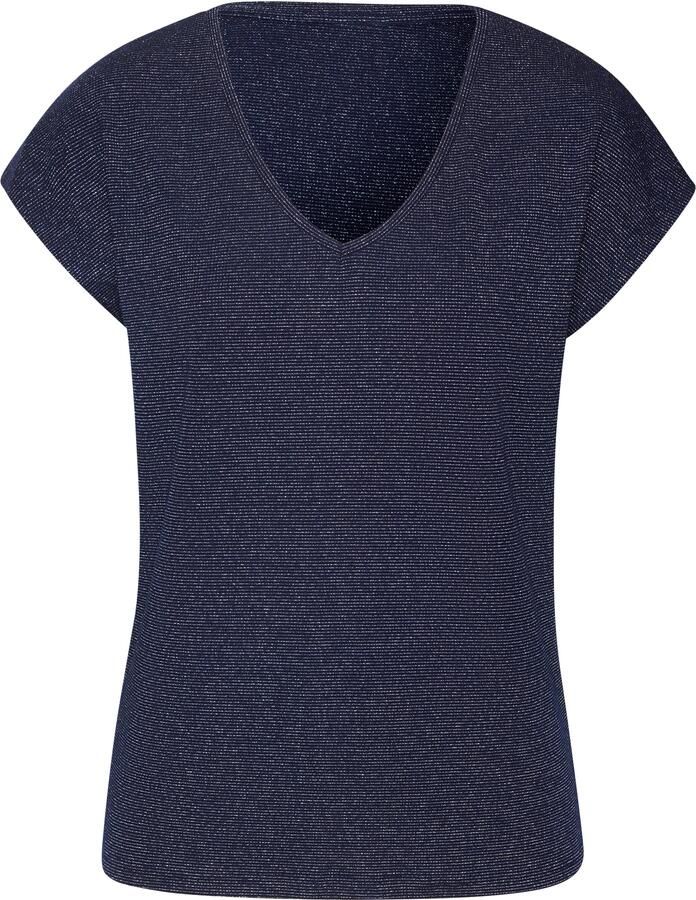 Lascana Shirt met korte mouwen Met zilverkleurig glittereffect van onderhoudsvriendelijke kwaliteit met viscose - Foto 2