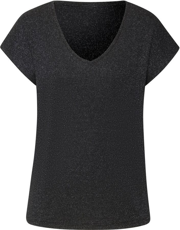 Lascana Shirt met korte mouwen Met zilverkleurig glittereffect van onderhoudsvriendelijke kwaliteit met viscose - Foto 2