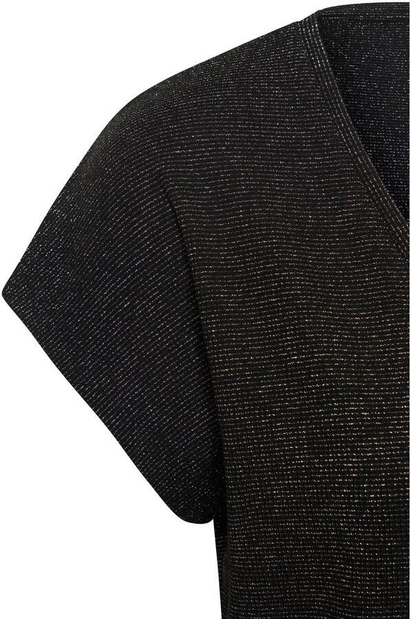 Lascana Shirt met korte mouwen Met zilverkleurig glittereffect van onderhoudsvriendelijke kwaliteit met viscose