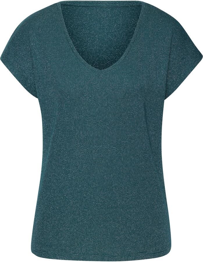 Lascana Shirt met korte mouwen Met zilverkleurig glittereffect van onderhoudsvriendelijke kwaliteit met viscose - Foto 2