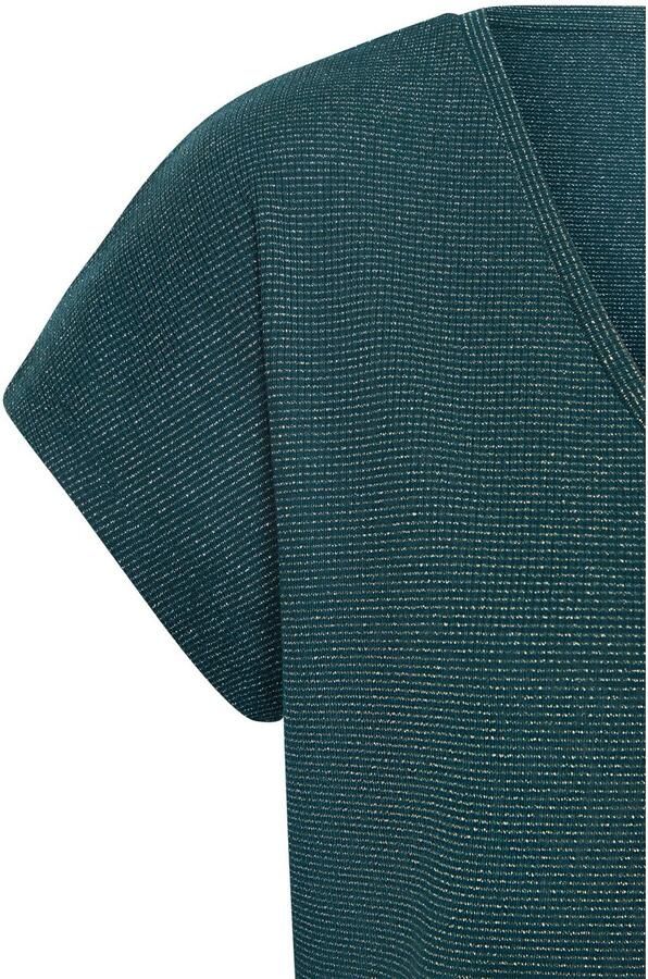 Lascana Shirt met korte mouwen Met zilverkleurig glittereffect van onderhoudsvriendelijke kwaliteit met viscose