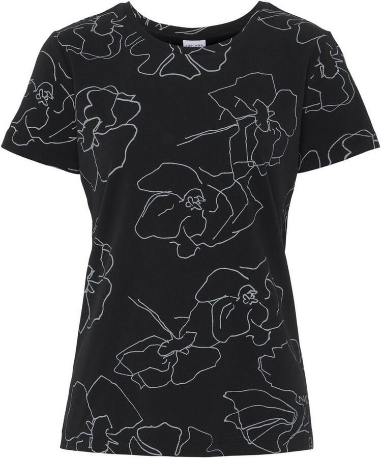 Lascana Shirt met korte mouwen -T-Shirt met bloemetjesprint loungewear - Foto 7