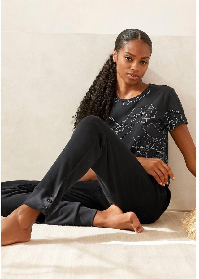 Lascana Shirt met korte mouwen -T-Shirt met bloemetjesprint loungewear - Foto 2