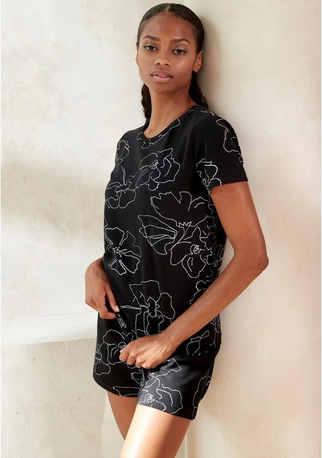 Lascana Shirt met korte mouwen -T-Shirt met bloemetjesprint loungewear - Foto 5