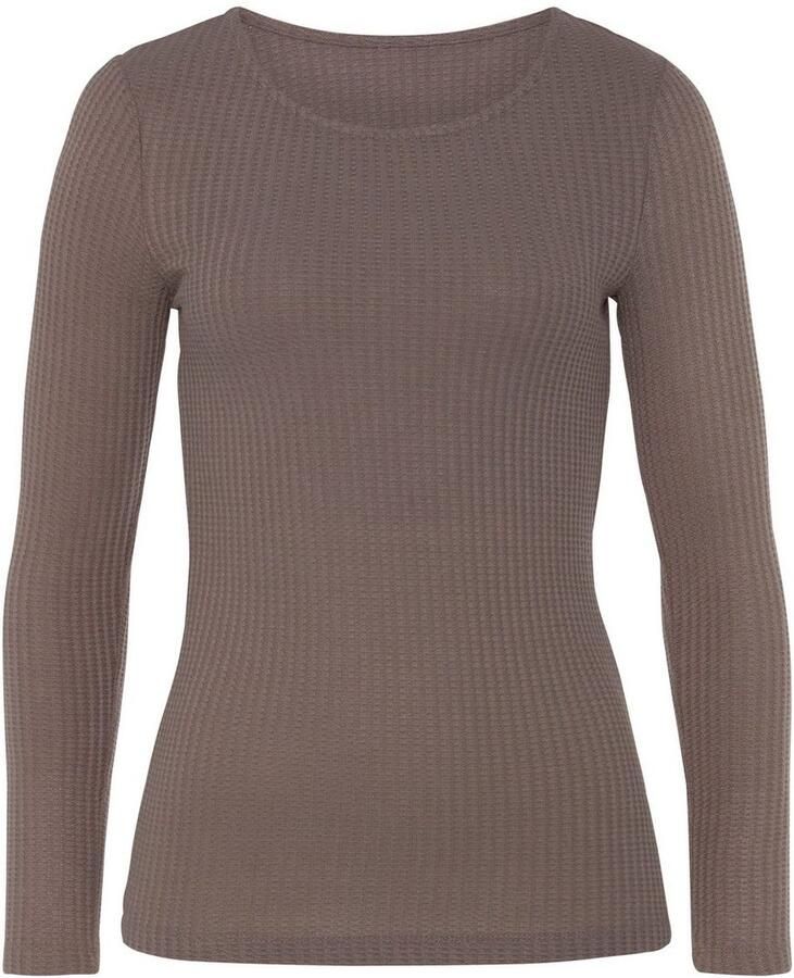 Lascana Shirt met lange mouwen In modieuze piqué-optiek van zachte kwaliteit met viscose - Foto 5