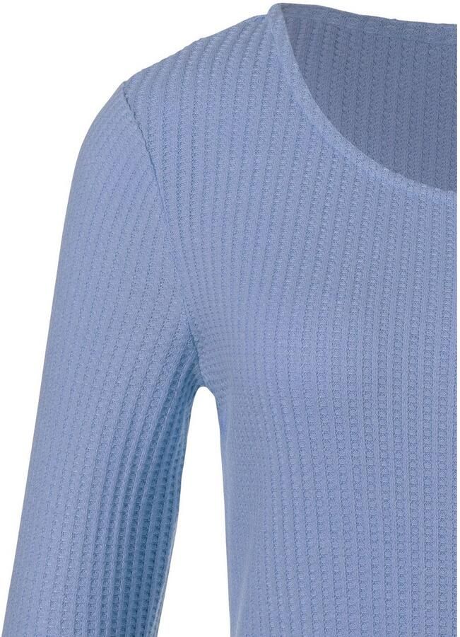 Lascana Shirt met lange mouwen In modieuze piqué-optiek van zachte kwaliteit met viscose - Foto 2