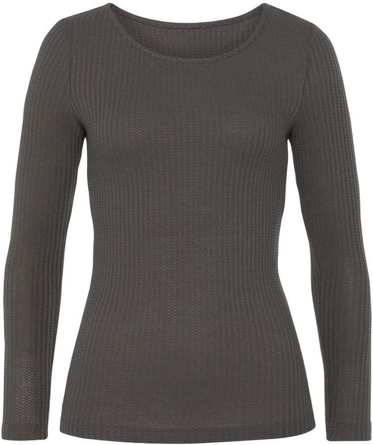 Lascana Shirt met lange mouwen In modieuze piqué-optiek van zachte kwaliteit met viscose - Foto 6
