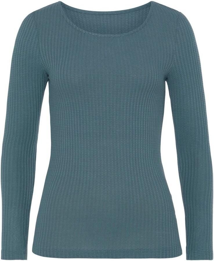 Lascana Shirt met lange mouwen In modieuze piqué-optiek van zachte kwaliteit met viscose - Foto 6