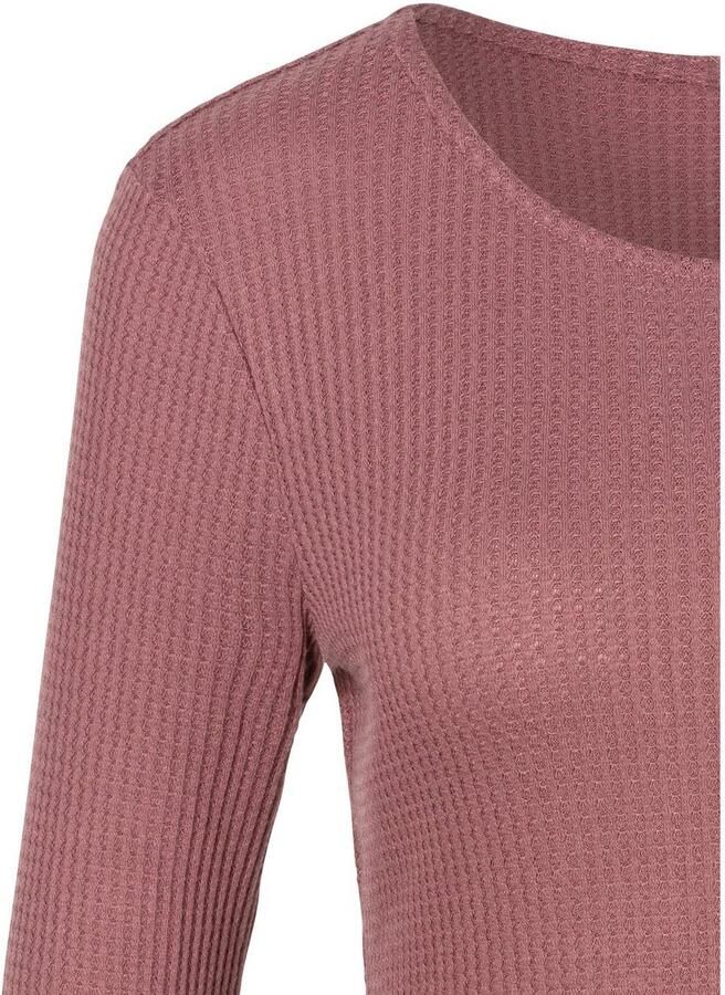 Lascana Shirt met lange mouwen In modieuze piqué-optiek van zachte kwaliteit met viscose (Set van 2) - Foto 2