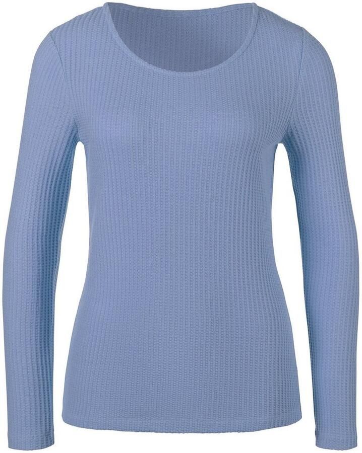 Lascana Shirt met lange mouwen In modieuze piqué-optiek van zachte kwaliteit met viscose