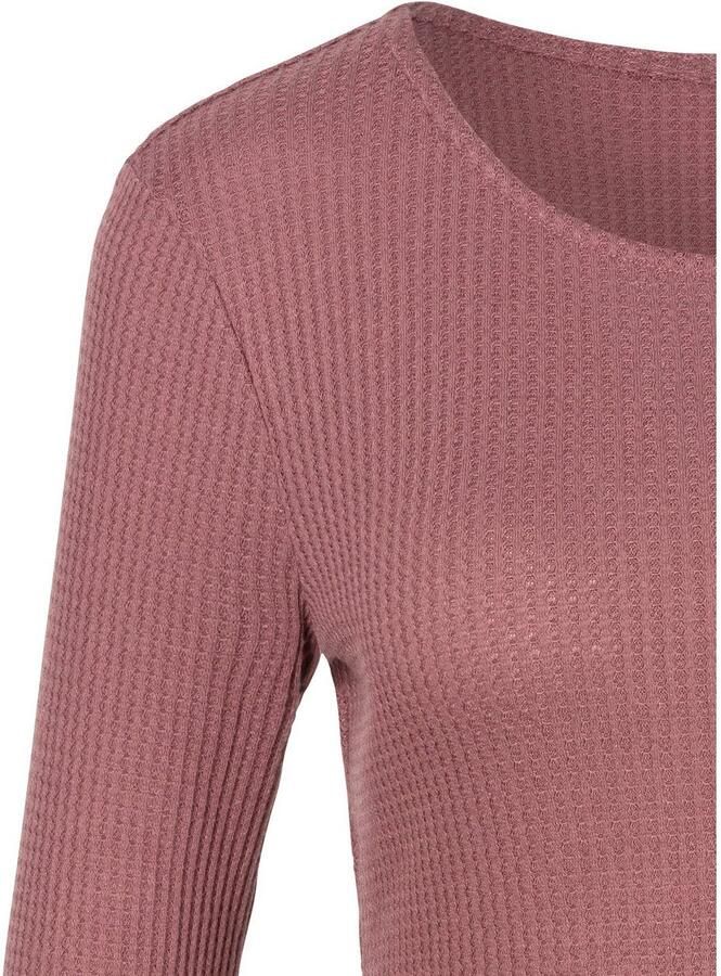 Lascana Shirt met lange mouwen In modieuze piqué-optiek van zachte kwaliteit met viscose (Set van 2) - Foto 2