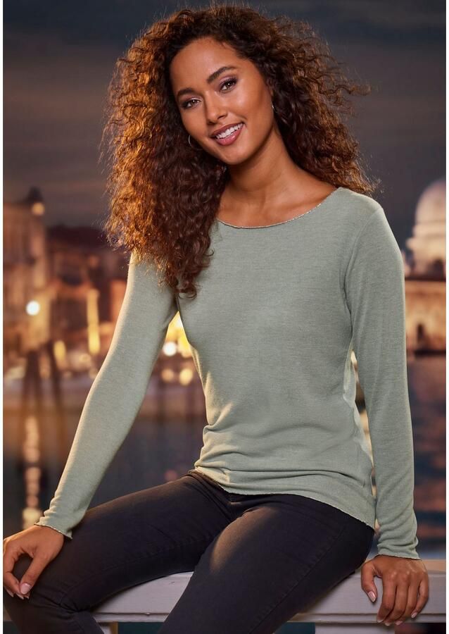 Lascana Shirt met lange mouwen Met fijne glinsterende afwerking - Foto 4